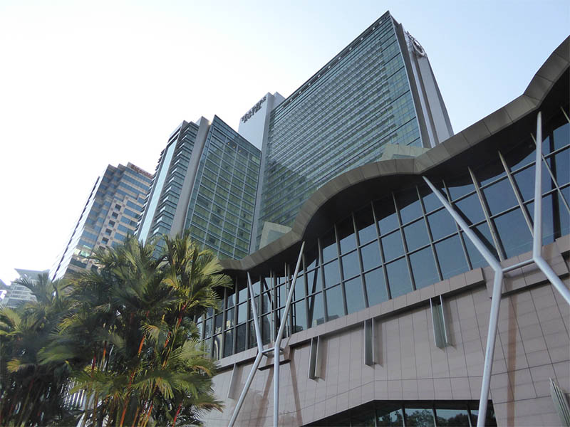 building with trees in front